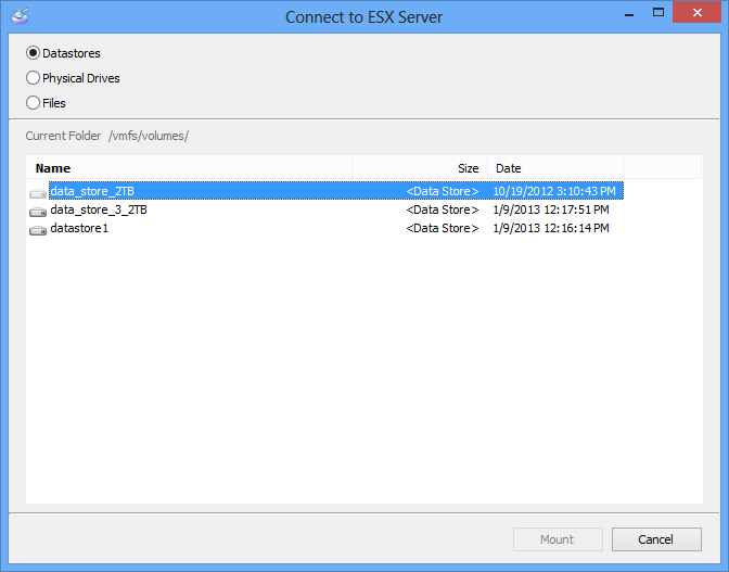 VMFS Recovery™ Connect ESX server part 2