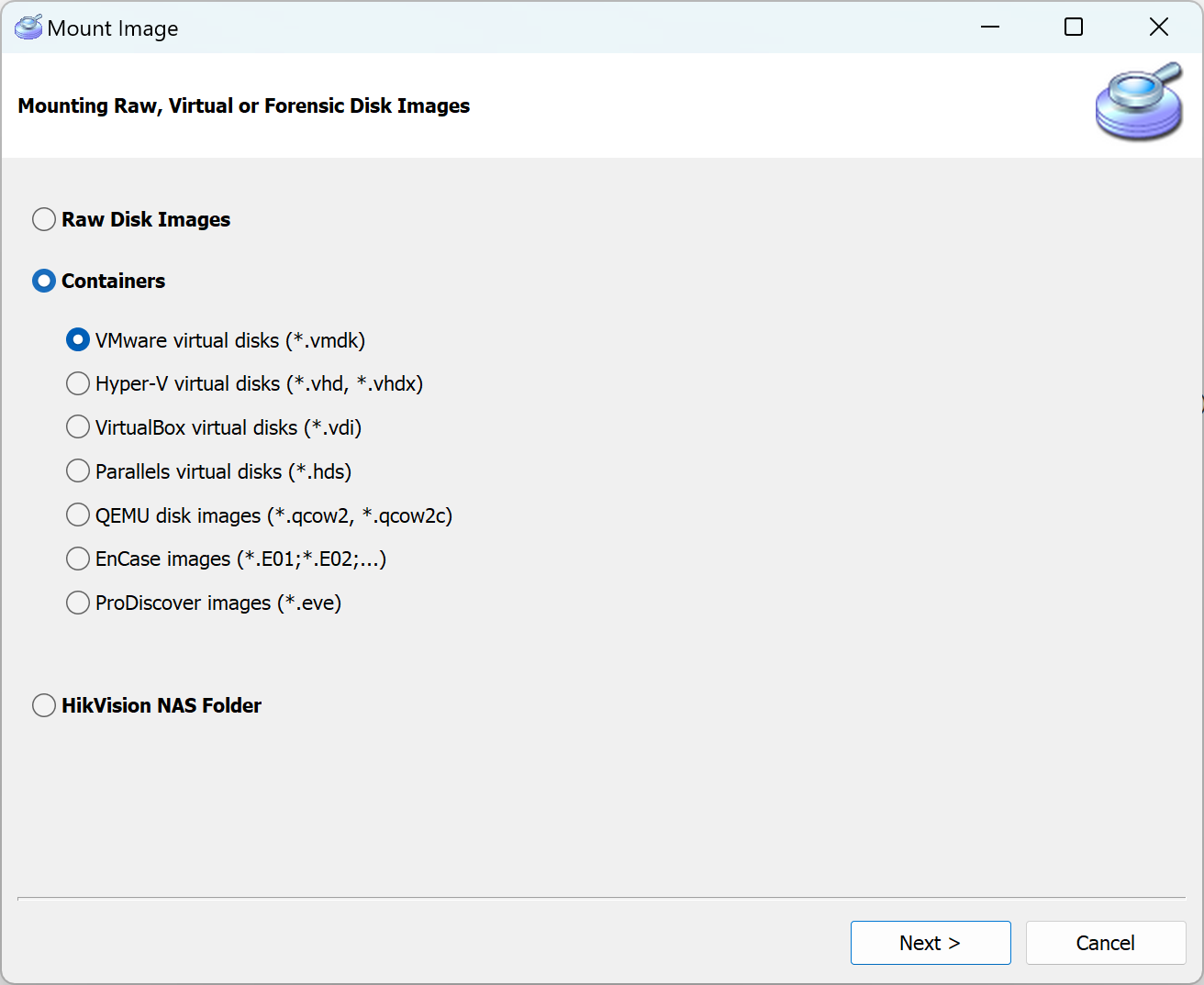 VMFS Recovery™ mounting VM disk images