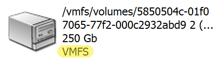 Partition with detected VMFS file system