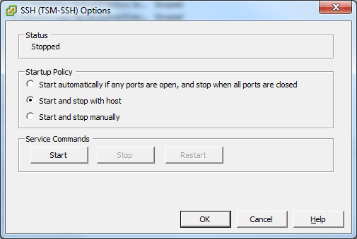 VMware SSH Options