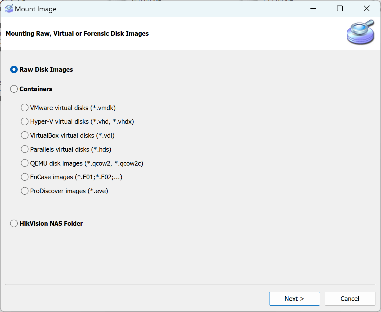 Mounting Raw Disc Image