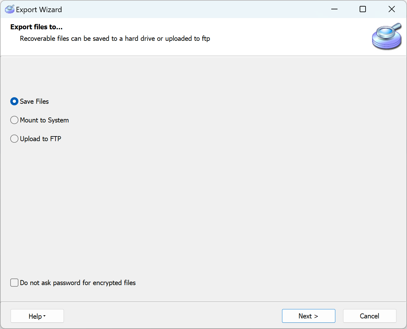 VMFS Recovery™: exporting recovered data