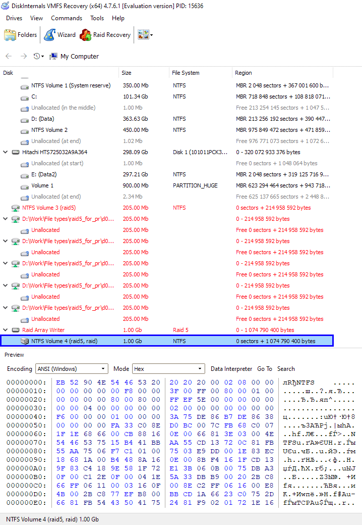 Auto-detected array in the disk list