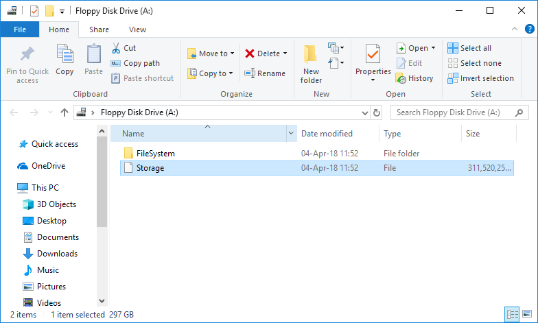 File that represents a disk image of the mounted drive