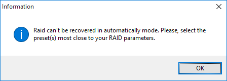 RAID should be reconstructed manually