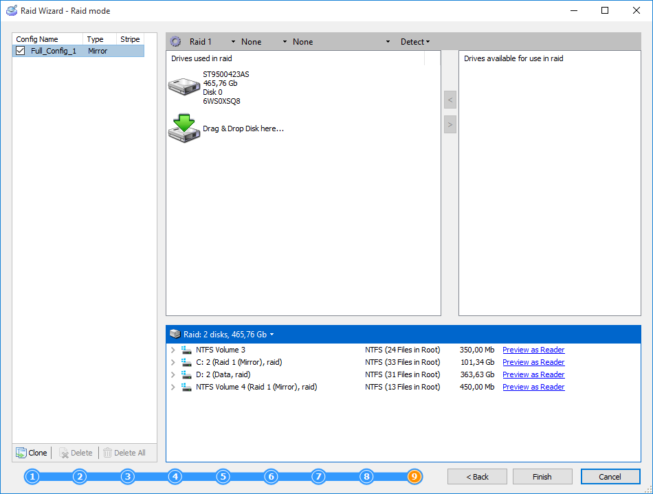 RAID Constructor allows configure RAID disk manually