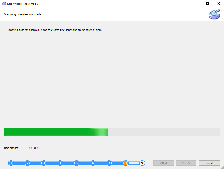 Automatic reconstruction of damaged RAID disk